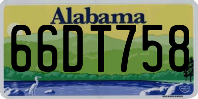 AL license plate 66DT758