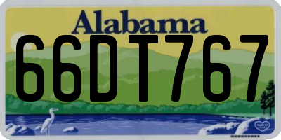 AL license plate 66DT767