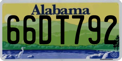 AL license plate 66DT792