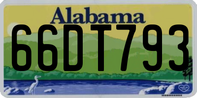 AL license plate 66DT793