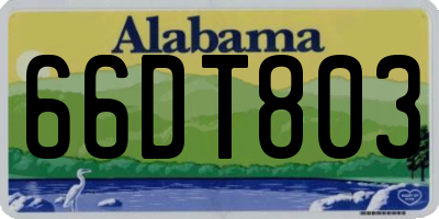 AL license plate 66DT803