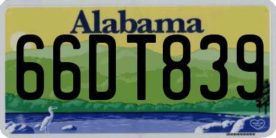 AL license plate 66DT839