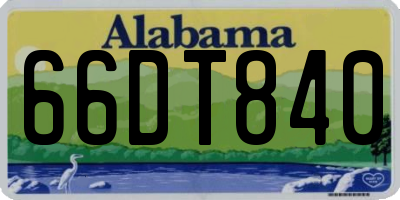 AL license plate 66DT840