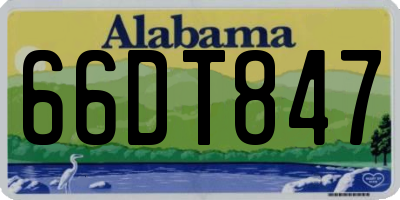 AL license plate 66DT847