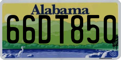 AL license plate 66DT850