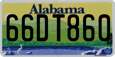 AL license plate 66DT860