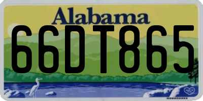 AL license plate 66DT865