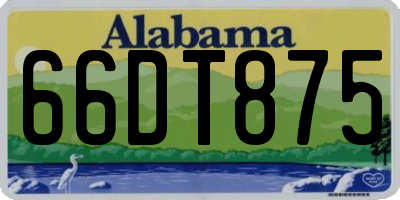 AL license plate 66DT875