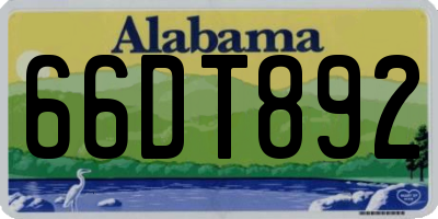 AL license plate 66DT892