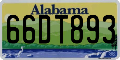 AL license plate 66DT893