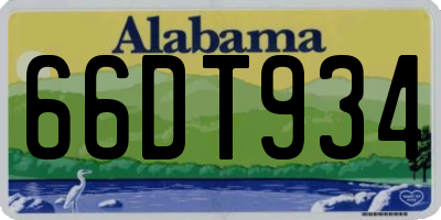 AL license plate 66DT934