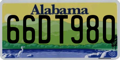 AL license plate 66DT980