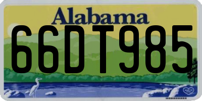 AL license plate 66DT985