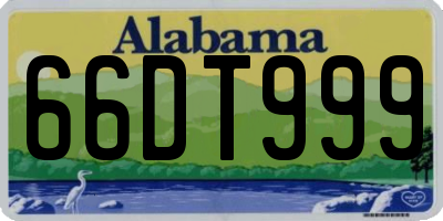 AL license plate 66DT999