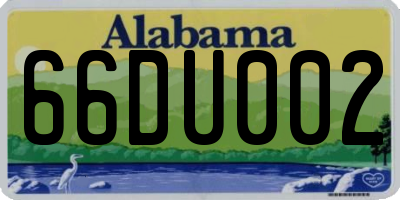 AL license plate 66DU002