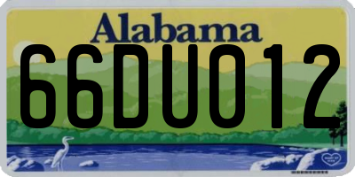 AL license plate 66DU012