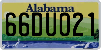 AL license plate 66DU021