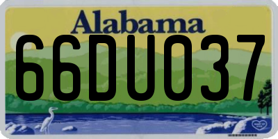 AL license plate 66DU037