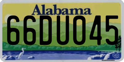 AL license plate 66DU045