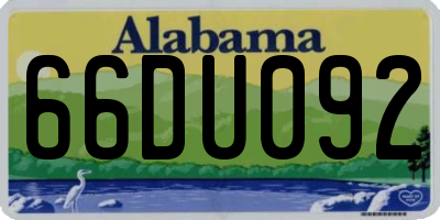 AL license plate 66DU092
