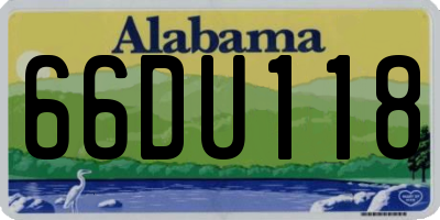 AL license plate 66DU118