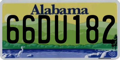 AL license plate 66DU182
