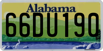 AL license plate 66DU190