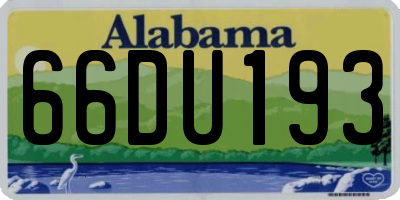 AL license plate 66DU193