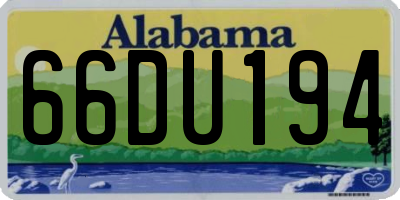 AL license plate 66DU194