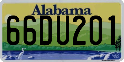 AL license plate 66DU201