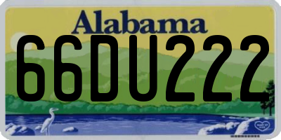 AL license plate 66DU222