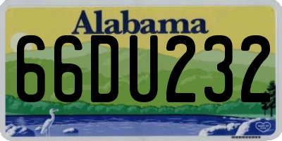 AL license plate 66DU232
