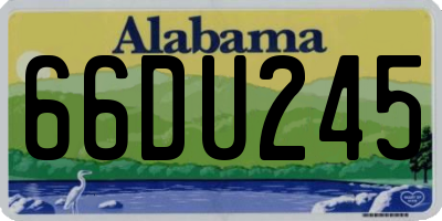 AL license plate 66DU245