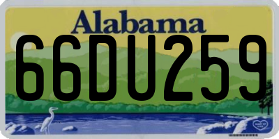 AL license plate 66DU259