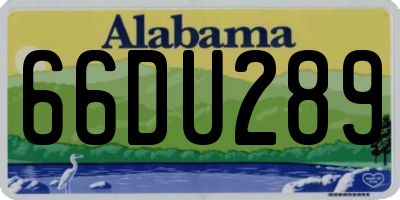 AL license plate 66DU289