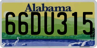 AL license plate 66DU315