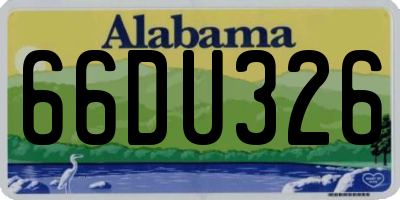 AL license plate 66DU326