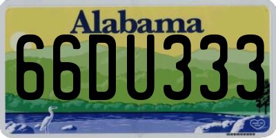 AL license plate 66DU333