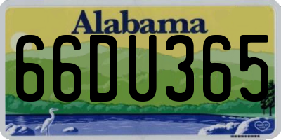 AL license plate 66DU365