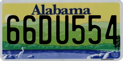 AL license plate 66DU554