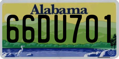 AL license plate 66DU701