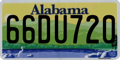 AL license plate 66DU720