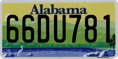 AL license plate 66DU781