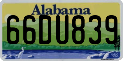 AL license plate 66DU839