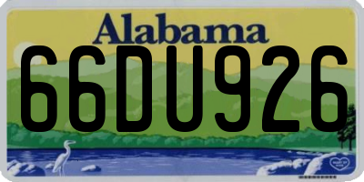 AL license plate 66DU926