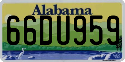 AL license plate 66DU959