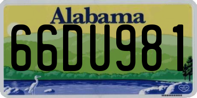 AL license plate 66DU981