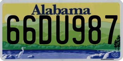AL license plate 66DU987