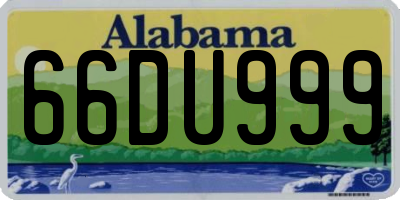 AL license plate 66DU999