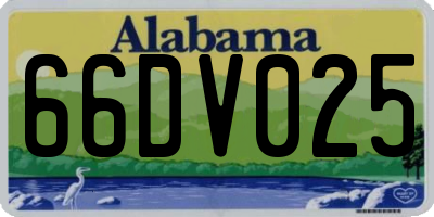 AL license plate 66DV025